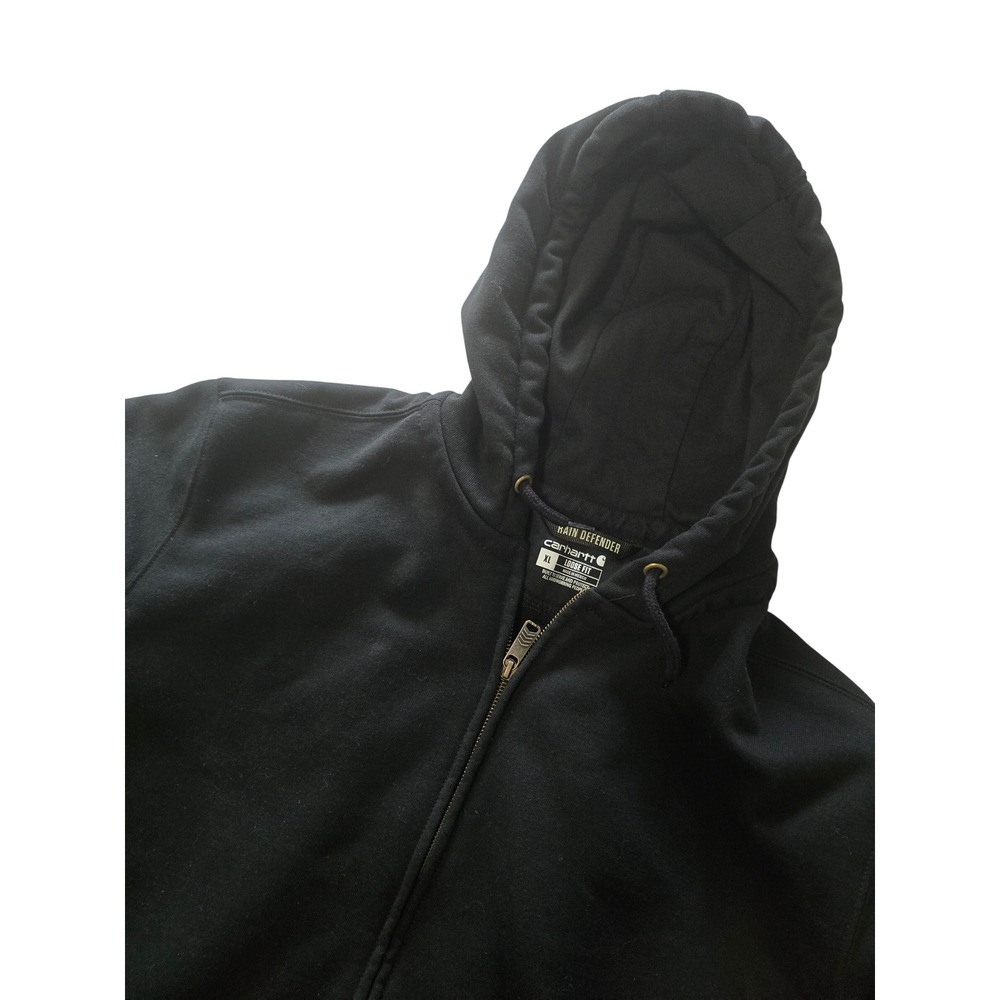 Carhartt Rain Defender Loose Fit Full Zip Black Heavyweight Hoodie Mens XL EUC